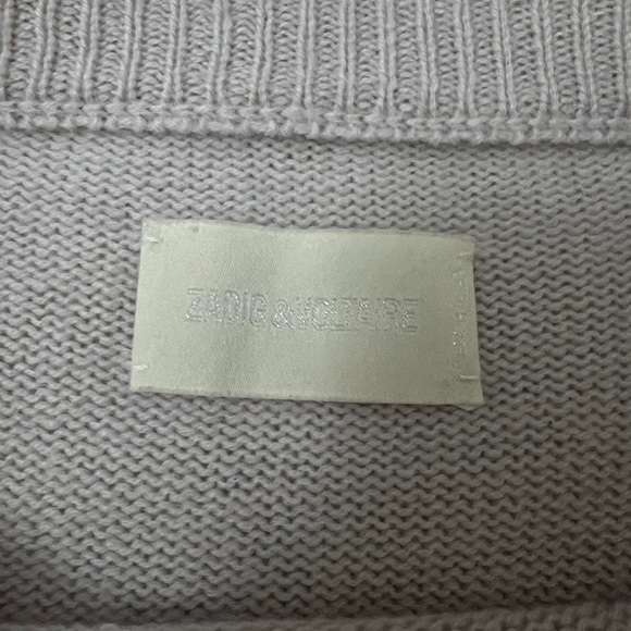 Zadig & Voltaire women's cashmere sweater with star motifs sz L - Picture 4 of 5